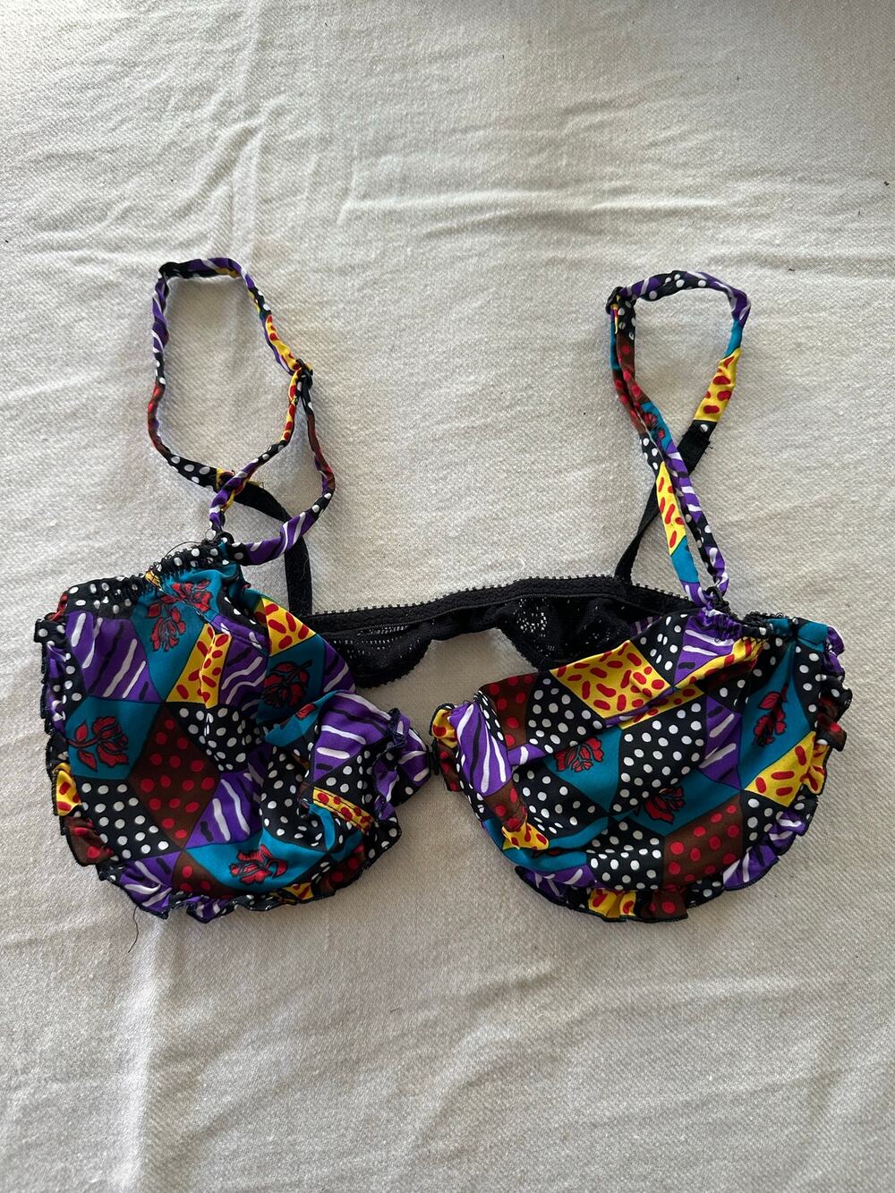 Valentino Intimo UNDERWIRE BRA 34 C USA purple black